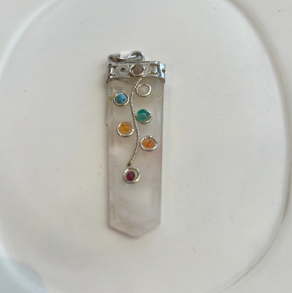 Clear quartz Chakra Pendant