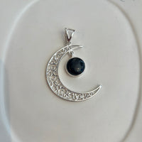 Black Onyx Moon Pendant